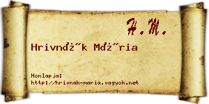 Hrivnák Mária névjegykártya
